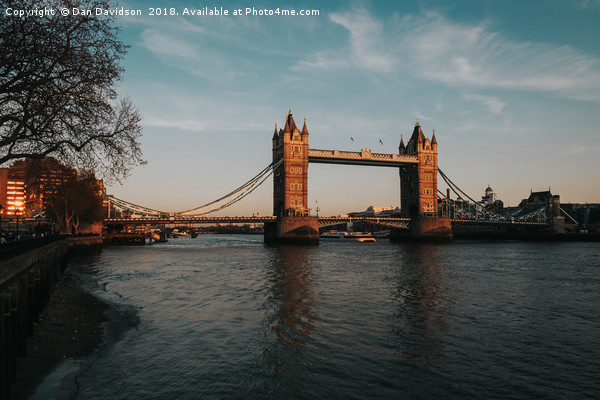 Tower Bridge Sunset Picture Board by Dan Davidson