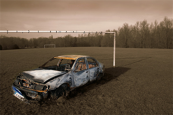 Stolen Car Sepia Effect Picture Board by Dan Davidson