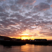 Buy canvas prints of Swansea Docks at Sunrise by Dan Davidson