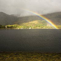 Buy canvas prints of Loch Leven Rainbow by R K Photography