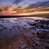 Buy canvas prints of  Allonby sunset by R K Photography