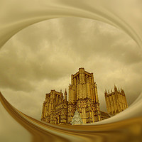 Buy canvas prints of Storm over Wells Cathedral. by Heather Goodwin