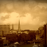 Buy canvas prints of Bristol City - In Sepia. by Heather Goodwin