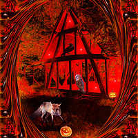 Buy canvas prints of  The Halloween Party (Two). by Heather Goodwin