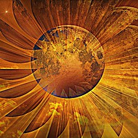 Buy canvas prints of Aztec Sun  Disc.  by Heather Goodwin
