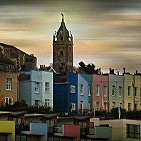 Buy canvas prints of Multi Coloured Houses by Heather Goodwin