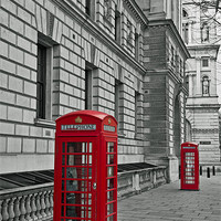 Buy canvas prints of Red Phone Boxes by David Pringle