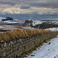 Buy canvas prints of Roman Wall in Winter by David Pringle