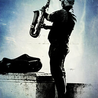 Buy canvas prints of The Saxophone Player by Lynn Bolt