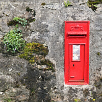 Buy canvas prints of Red Post Box in a Wall by Lynn Bolt