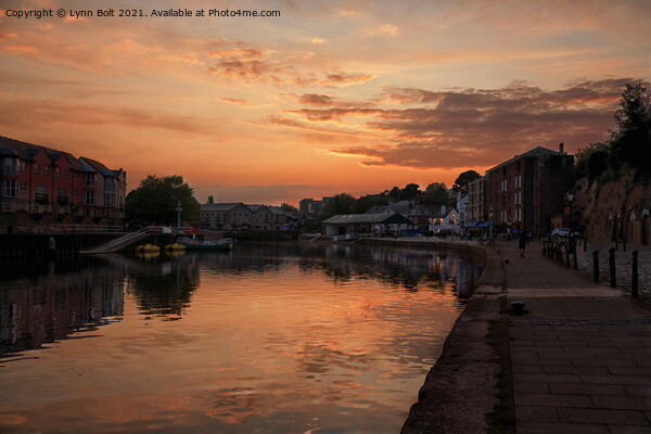 Sunset Exeter Quays Picture Board by Lynn Bolt
