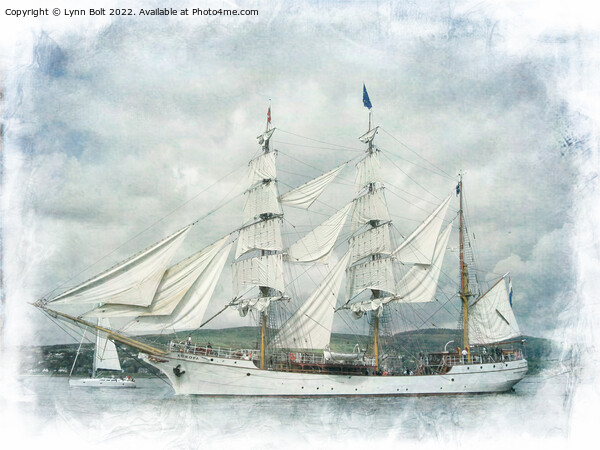 Tall Ship Europa in Full Sail Picture Board by Lynn Bolt
