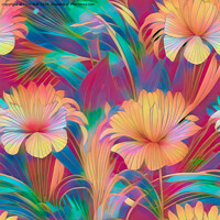 Buy canvas prints of Rainbow Flowers by Lynn Bolt
