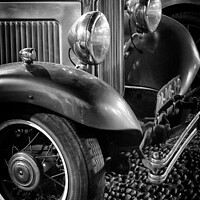 Buy canvas prints of Vintage Car in Black and White by Lynn Bolt