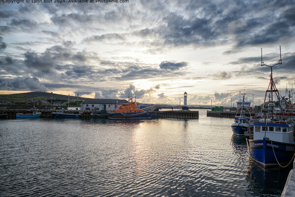 Kirkwall Harbour Sunset Picture Board by Lynn Bolt