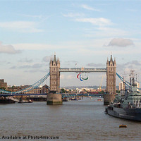 Buy canvas prints of Tower Bridge Paralympic Symbols by Lynn Bolt