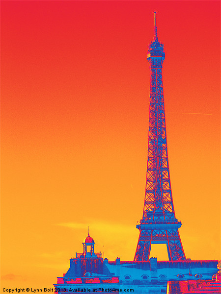 Psychedelic Eiffel Tower Picture Board by Lynn Bolt