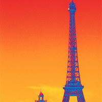 Buy canvas prints of Psychedelic Eiffel Tower by Lynn Bolt