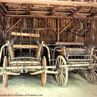 Buy canvas prints of Hungarian Wooden Carts by Lynn Bolt