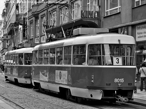 Prague Trams Picture Board by Lynn Bolt