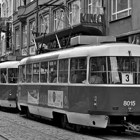 Buy canvas prints of Prague Trams by Lynn Bolt
