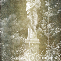 Buy canvas prints of Statue by the Pond by Lynn Bolt