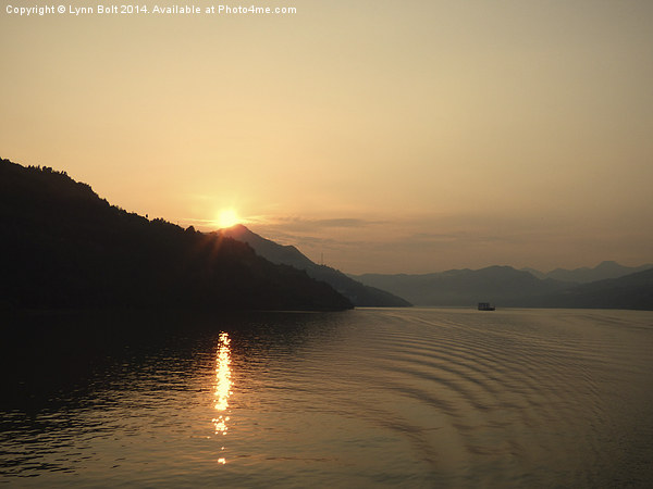  Sunset on the Yangtze River China Picture Board by Lynn Bolt