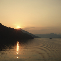 Buy canvas prints of  Sunset on the Yangtze River China by Lynn Bolt