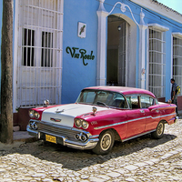 Buy canvas prints of  Classic American Car in Cuba by Lynn Bolt