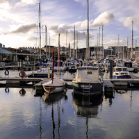 Buy canvas prints of  Sutton Harbour Marina Plymouth by Lynn Bolt