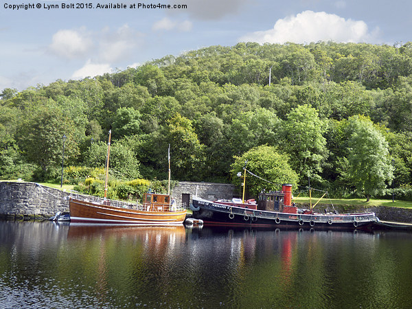  Clyde Puffer on the Crinan Canal Picture Board by Lynn Bolt