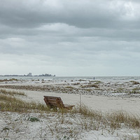 Buy canvas prints of Windswept Lido Beach Florida by Lynn Bolt