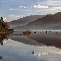 Buy canvas prints of Autumn Mist on Loch Goil Argyll by Lynn Bolt