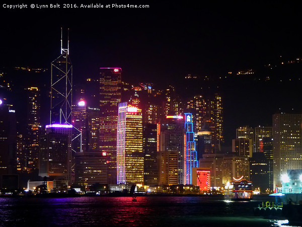 Hong Kong at Night Picture Board by Lynn Bolt