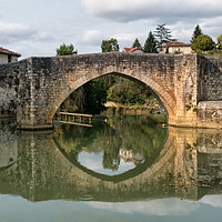 Buy canvas prints of Bridge at Nerac on the River Baise by Lynn Bolt