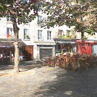 Buy canvas prints of A Square in Paris by Lynn Bolt