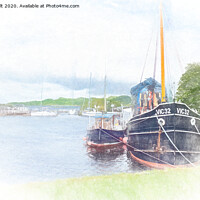 Buy canvas prints of Clyde Puffer at Crinan Canal Basin by Lynn Bolt