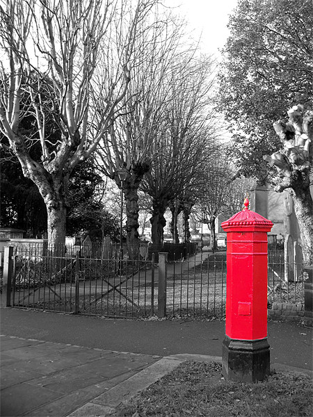 Red Post Box Picture Board by Lynn Bolt