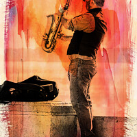 Buy canvas prints of The Saxophonist by Lynn Bolt