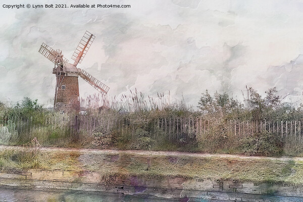 Windmill Norfolk Broads Picture Board by Lynn Bolt