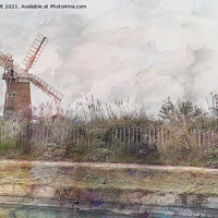Buy canvas prints of Windmill Norfolk Broads by Lynn Bolt