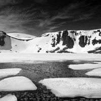 Buy canvas prints of Loch Etchachan, ice melt  by alan bain