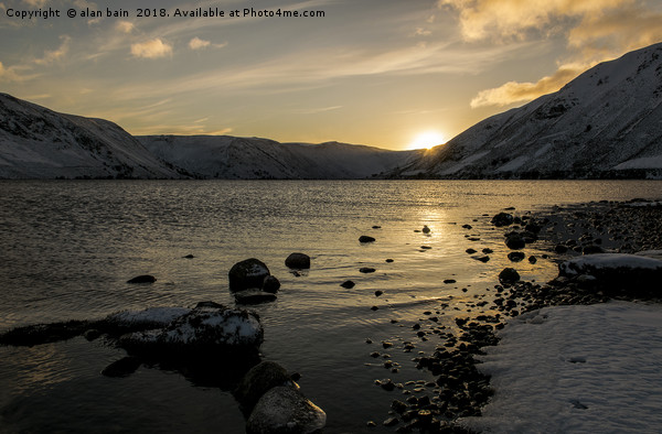 Loch Muick sunset Picture Board by alan bain