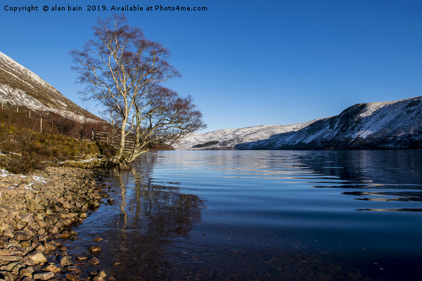 Winter Sun Loch Muick  Picture Board by alan bain