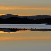 Buy canvas prints of Loch of Skene sunset by alan bain