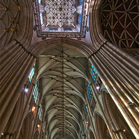 Buy canvas prints of Minster ceiling. by Nathan Wright