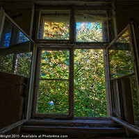 Buy canvas prints of Open urbex window by Nathan Wright