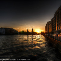 Buy canvas prints of Old docks sunset. by Nathan Wright