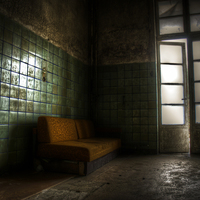 Buy canvas prints of Sofa of darkness by Nathan Wright