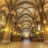 Buy canvas prints of Inside a Budapest church by Nathan Wright